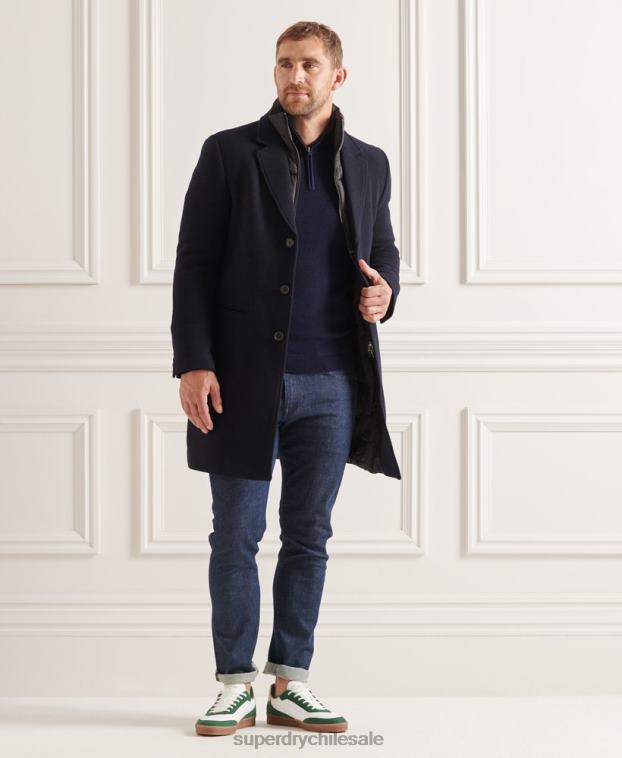 hombres Superdry Armada abrigo studios acolchado de lana 2R68Z1166
