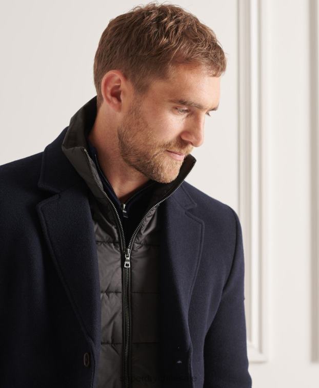 hombres Superdry Armada abrigo studios acolchado de lana 2R68Z1166