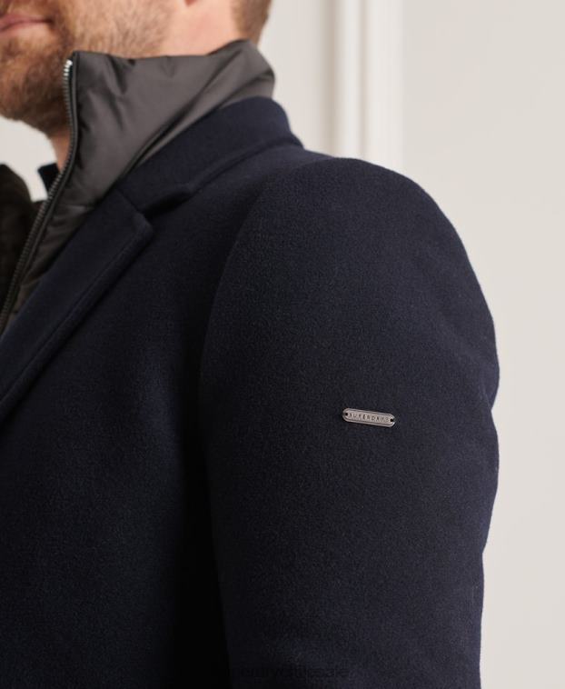 hombres Superdry Armada abrigo studios acolchado de lana 2R68Z1166