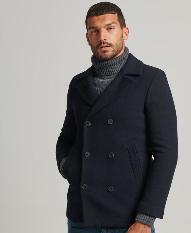 hombres Superdry Armada chaquetón corto de mezcla de lana 2R68Z1146