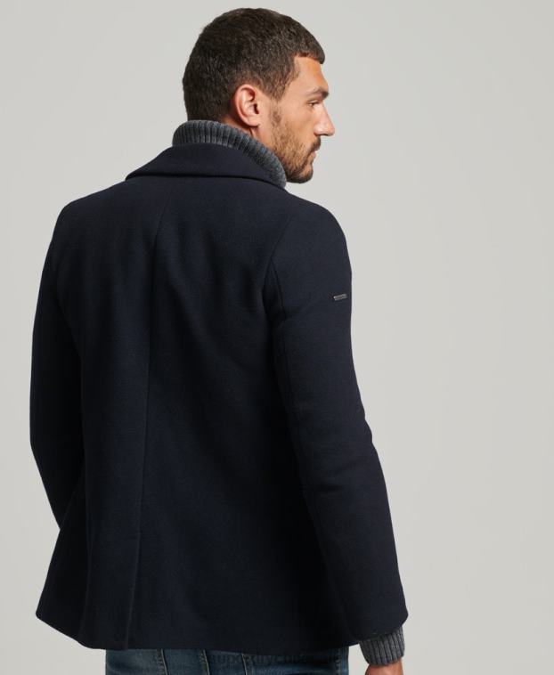 hombres Superdry Armada chaquetón corto de mezcla de lana 2R68Z1146