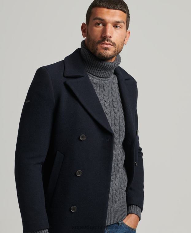 hombres Superdry Armada chaquetón corto de mezcla de lana 2R68Z1146
