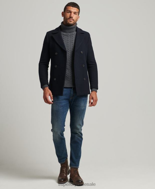 hombres Superdry Armada chaquetón corto de mezcla de lana 2R68Z1146
