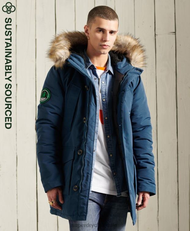 hombres Superdry azul claro parka everest 2R68Z4664