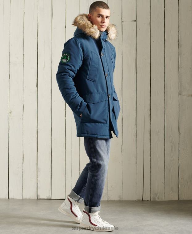 hombres Superdry azul claro parka everest 2R68Z4664