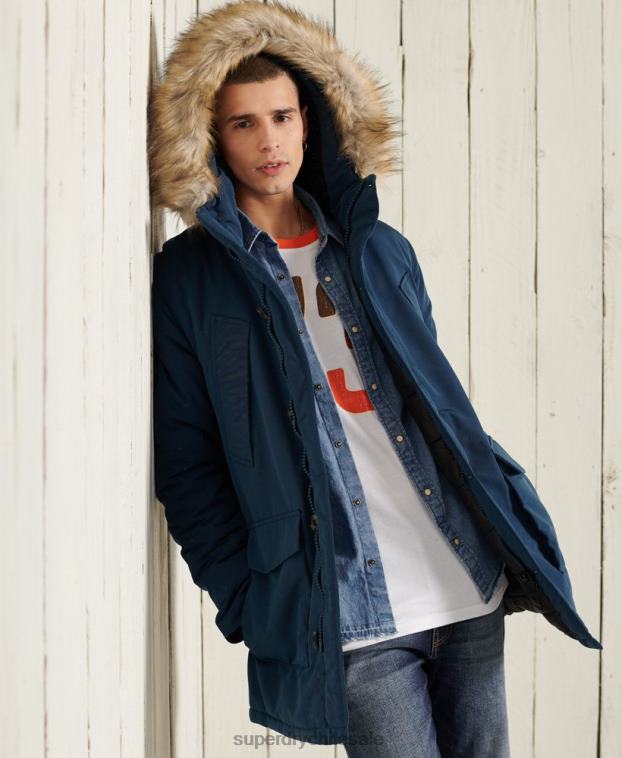 hombres Superdry azul claro parka everest 2R68Z4664