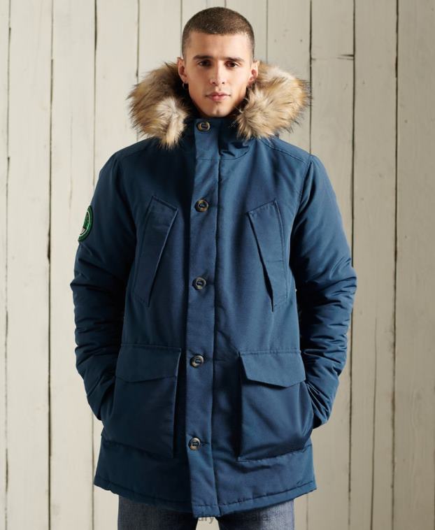 hombres Superdry azul claro parka everest 2R68Z4664