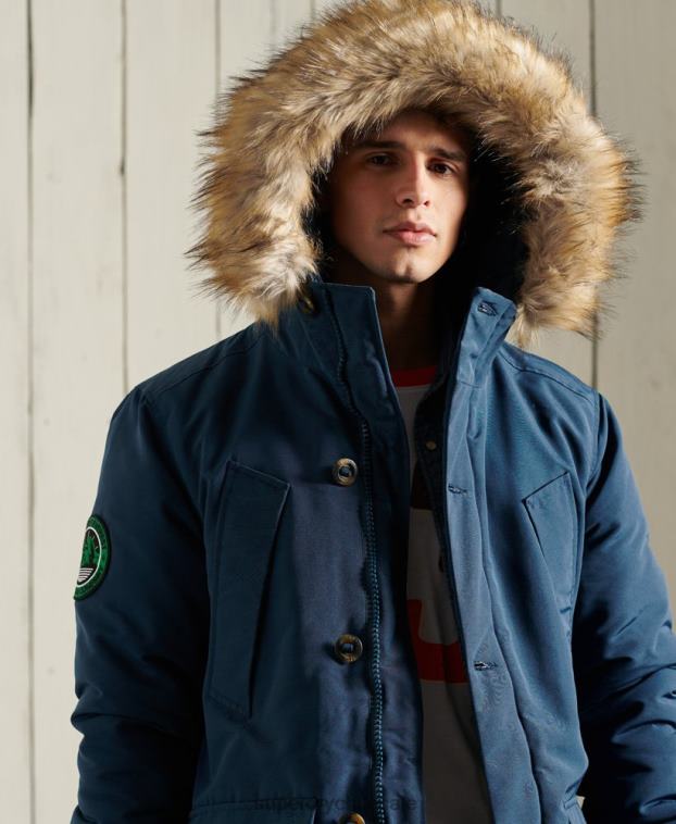 hombres Superdry azul claro parka everest 2R68Z4664