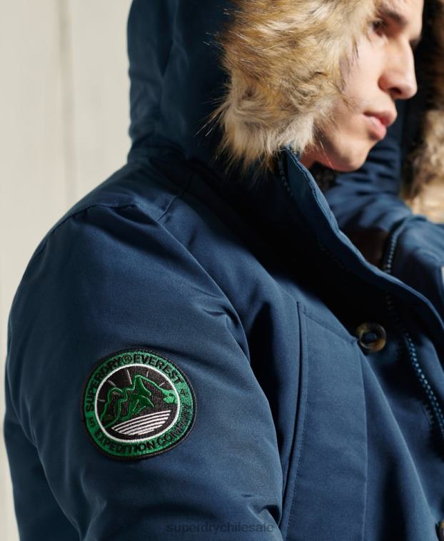hombres Superdry azul claro parka everest 2R68Z4664
