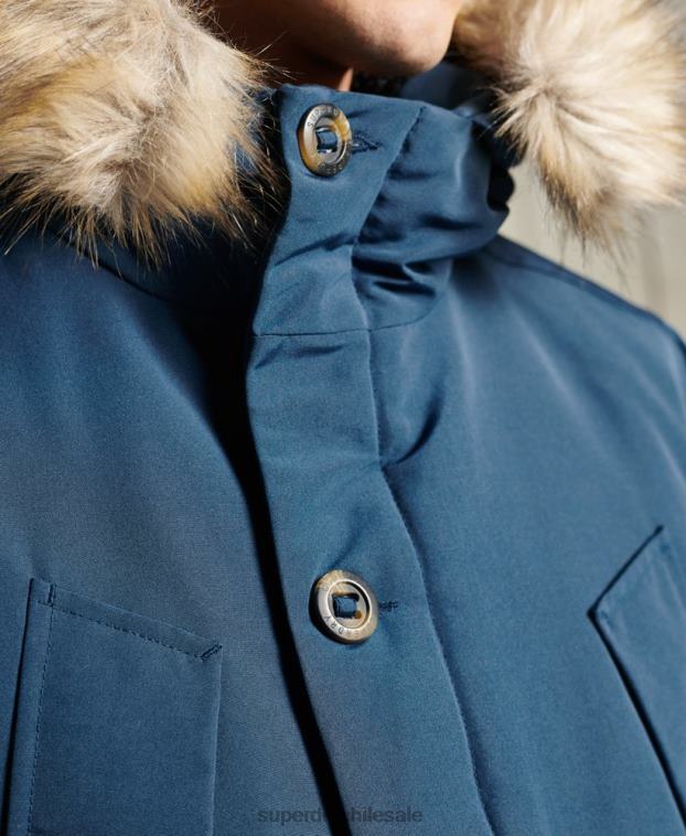 hombres Superdry azul claro parka everest 2R68Z4664