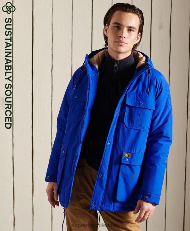 hombres Superdry azul parka capitonada montaña 2R68Z4684