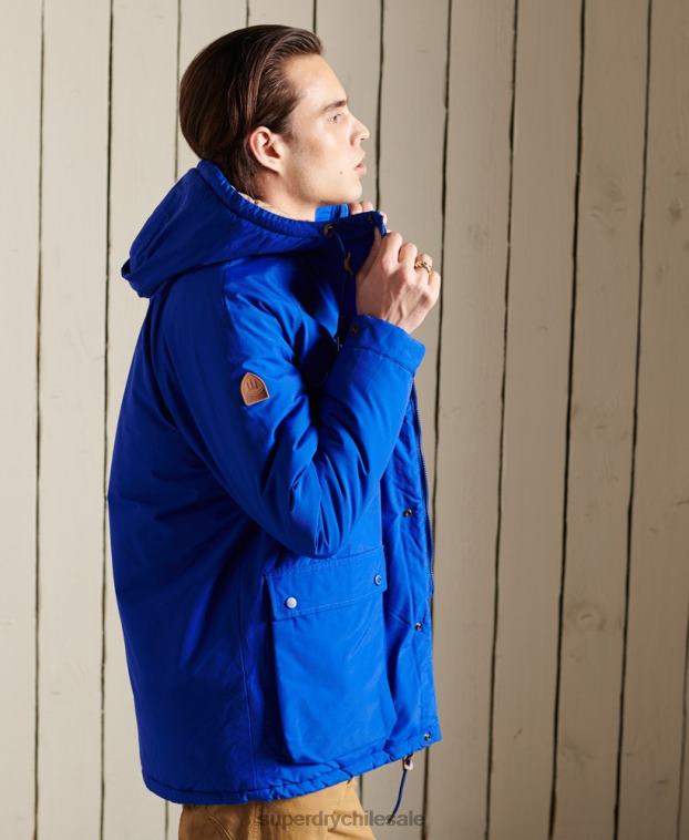 hombres Superdry azul parka capitonada montaña 2R68Z4684