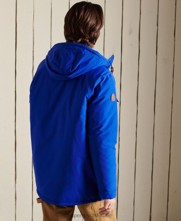 hombres Superdry azul parka capitonada montaña 2R68Z4684