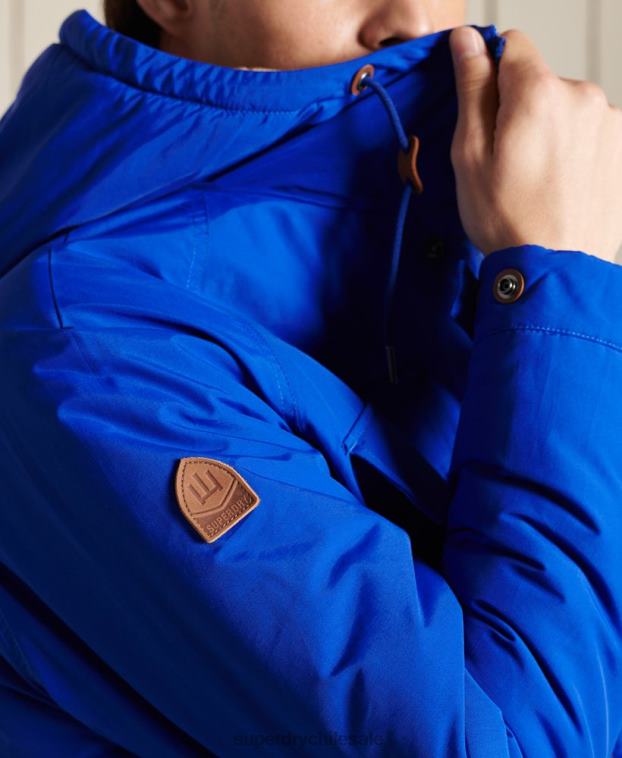 hombres Superdry azul parka capitonada montaña 2R68Z4684