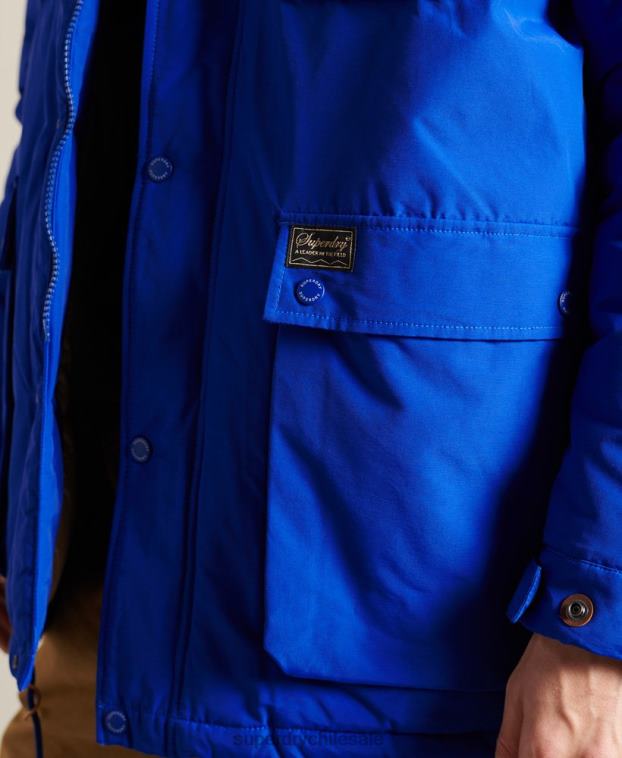 hombres Superdry azul parka capitonada montaña 2R68Z4684