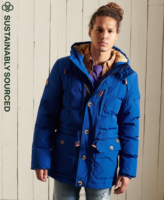 hombres Superdry azul parka de expedición de montaña 2R68Z4537