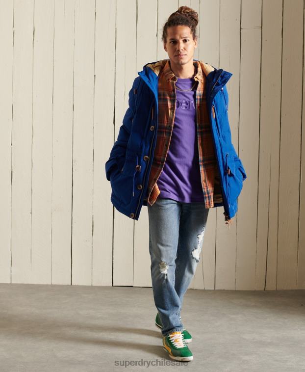 hombres Superdry azul parka de expedición de montaña 2R68Z4537