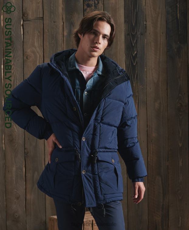 hombres Superdry azul parka dry down de edición limitada 2R68Z1180