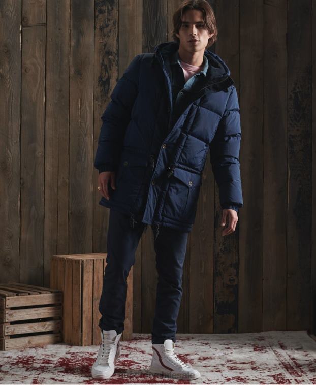 hombres Superdry azul parka dry down de edición limitada 2R68Z1180