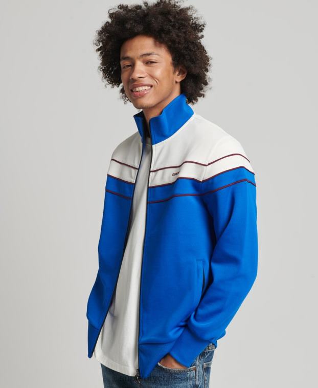 hombres Superdry azul top deportivo vintage con cremallera 2R68Z822