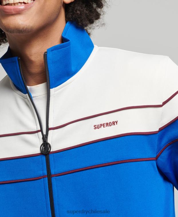 hombres Superdry azul top deportivo vintage con cremallera 2R68Z822