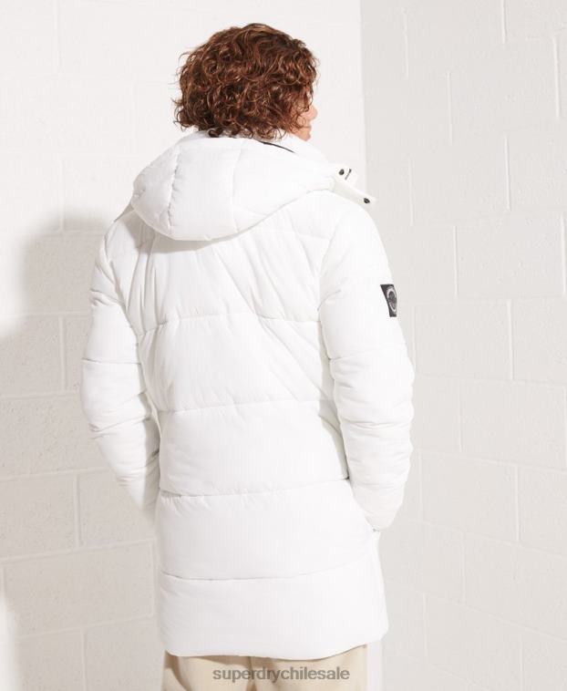 hombres Superdry blanco parka capitonada expedición 2R68Z4483
