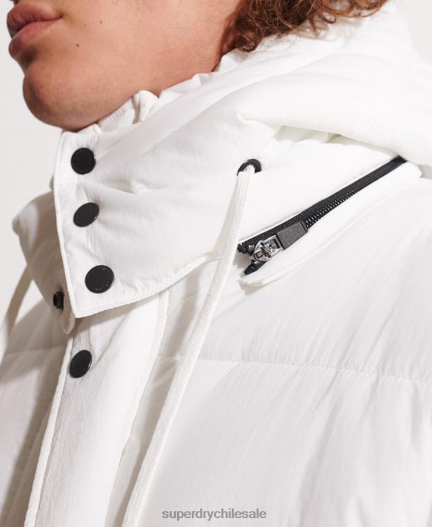 hombres Superdry blanco parka capitonada expedición 2R68Z4483