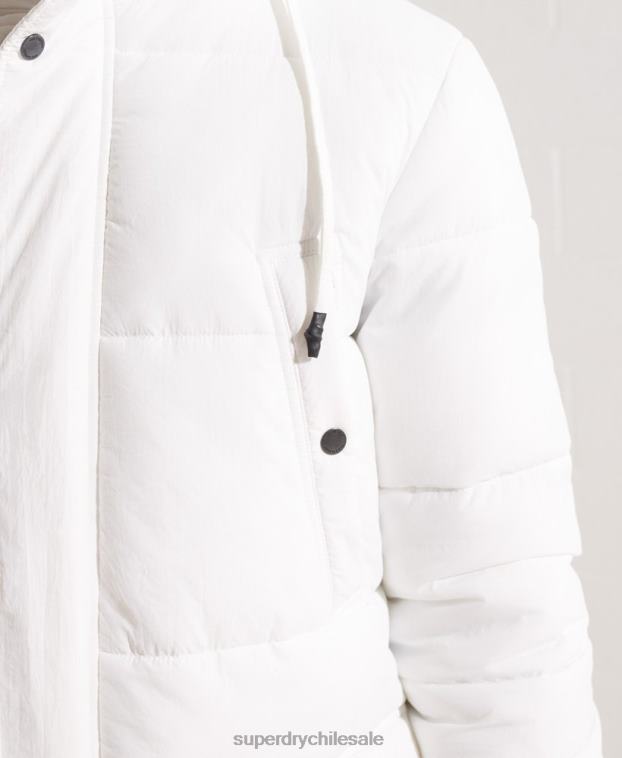 hombres Superdry blanco parka capitonada expedición 2R68Z4483