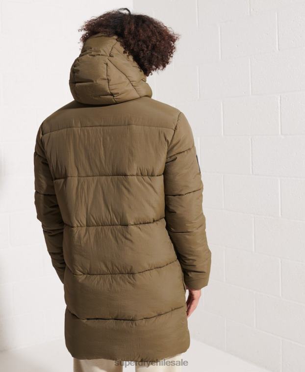 hombres Superdry caqui parka capitonada expedición 2R68Z4502