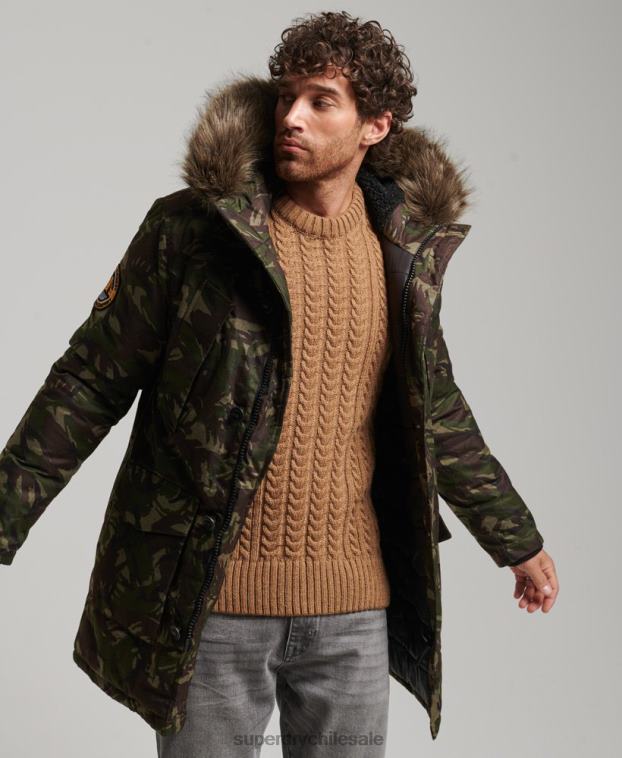 hombres Superdry caqui parka everest 2R68Z1080
