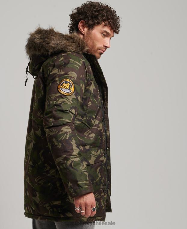 hombres Superdry caqui parka everest 2R68Z1080