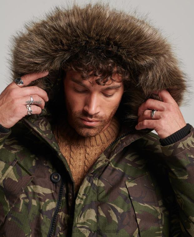 hombres Superdry caqui parka everest 2R68Z1080