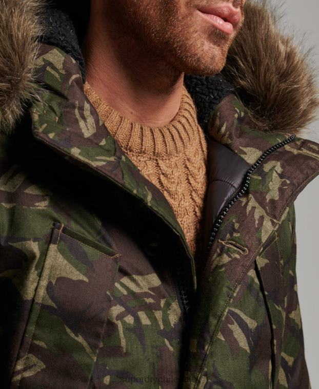 hombres Superdry caqui parka everest 2R68Z1080