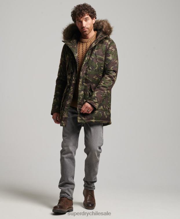hombres Superdry caqui parka everest 2R68Z1080