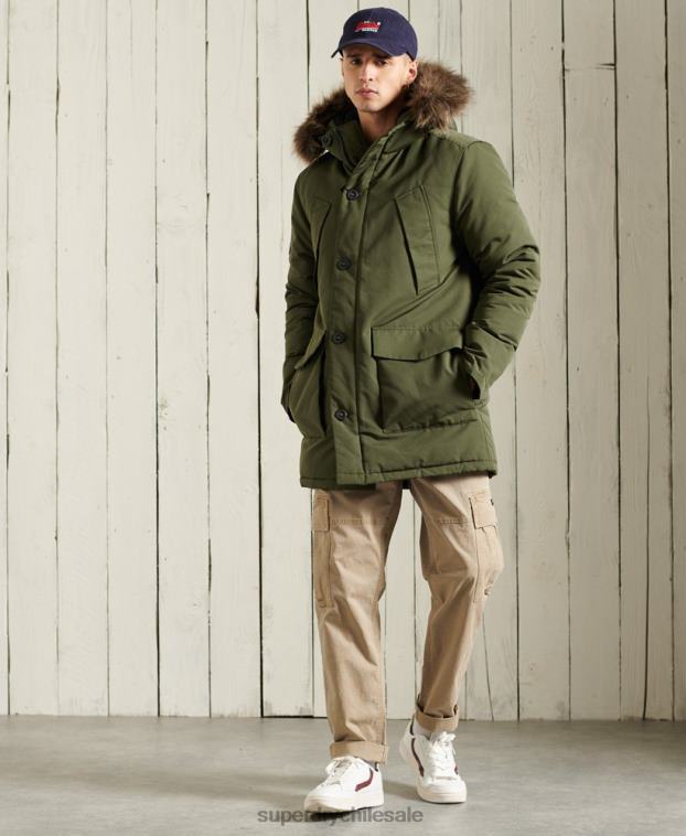 hombres Superdry caqui parka everest 2R68Z1081