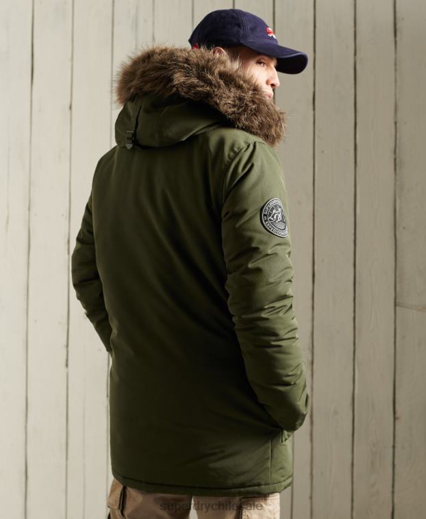 hombres Superdry caqui parka everest 2R68Z1081