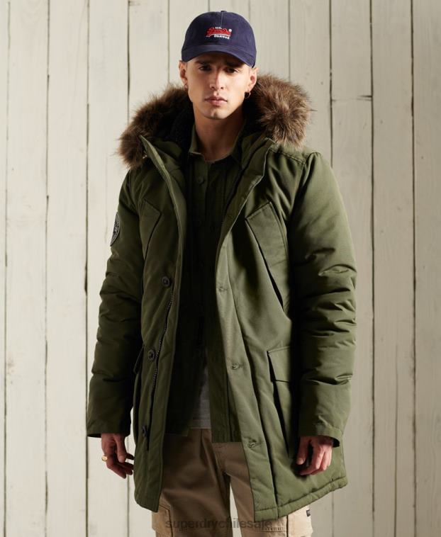 hombres Superdry caqui parka everest 2R68Z1081