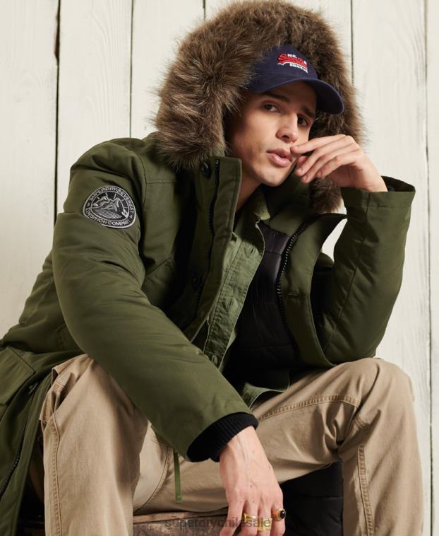 hombres Superdry caqui parka everest 2R68Z1081