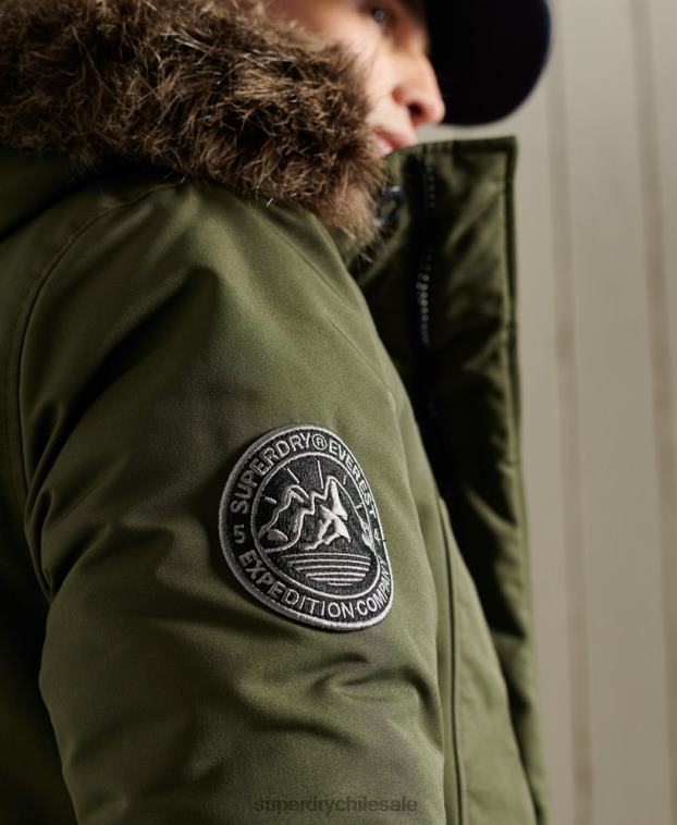 hombres Superdry caqui parka everest 2R68Z1081