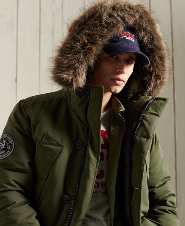 hombres Superdry caqui parka everest 2R68Z1081