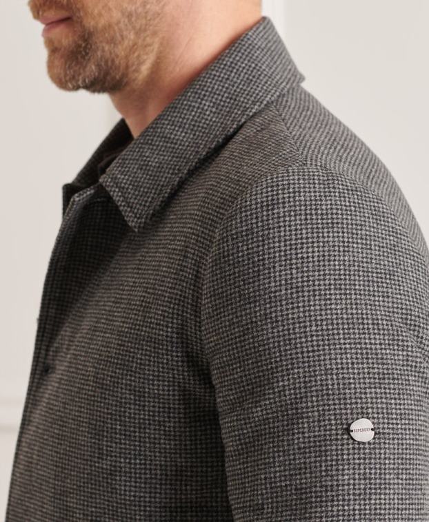 hombres Superdry gris abrigo estudios de lana ligera 2R68Z4624