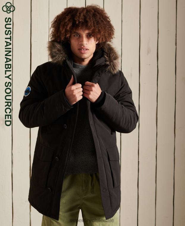 hombres Superdry gris oscuro parka everest 2R68Z1040