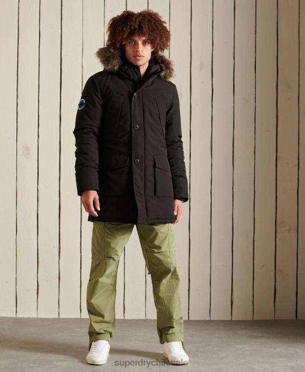 hombres Superdry gris oscuro parka everest 2R68Z1040