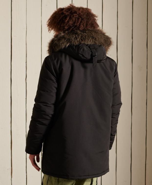 hombres Superdry gris oscuro parka everest 2R68Z1040