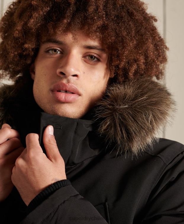 hombres Superdry gris oscuro parka everest 2R68Z1040