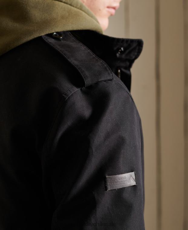 hombres Superdry gris oscuro parka premium militar 2R68Z4576