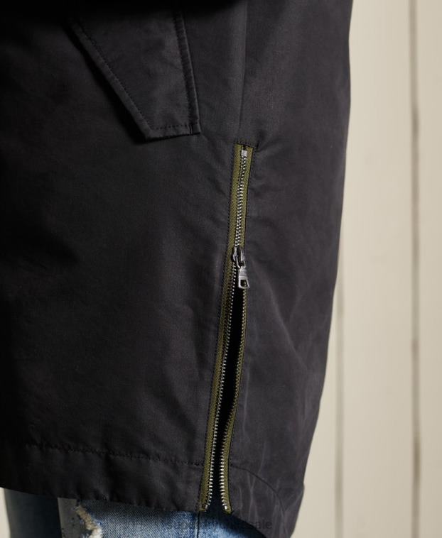 hombres Superdry gris oscuro parka premium militar 2R68Z4576