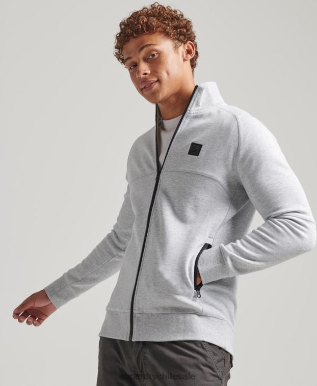 hombres Superdry gris parte superior de la pista de tecnología 2R68Z5096