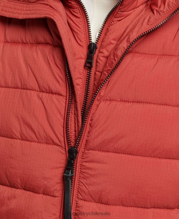hombres Superdry marrón abrigo acolchado corto y ligero 2R68Z959