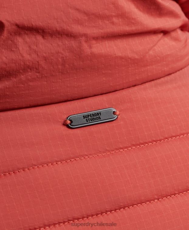 hombres Superdry marrón abrigo acolchado corto y ligero 2R68Z959